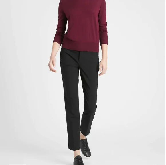 Petite Ryan Slim Straight-Fit Washable Italian Wool Pant - Picture 2 of 10